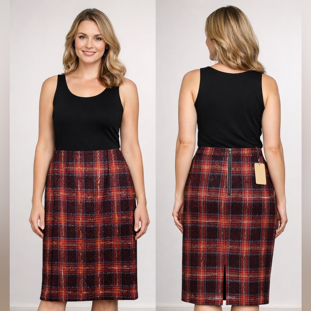 NWT Halogen Wool Blend Pencil Knee-Length Fully Lined Skirt